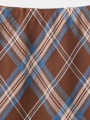 Mango Brown Tartan Print Midi Skirt - Image 4 of 5