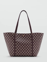 Mango Red Monogram Printed Tote Bag - Image 1 of 4