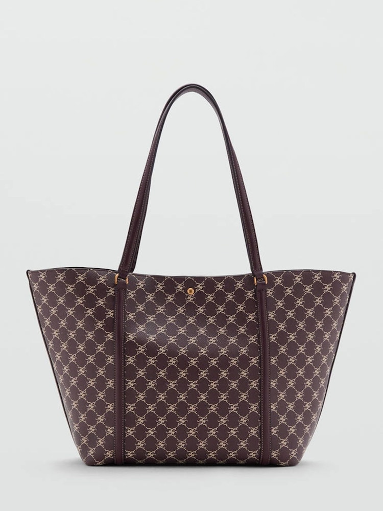 Mango Red Monogram Printed Tote Bag - Image 1 of 4