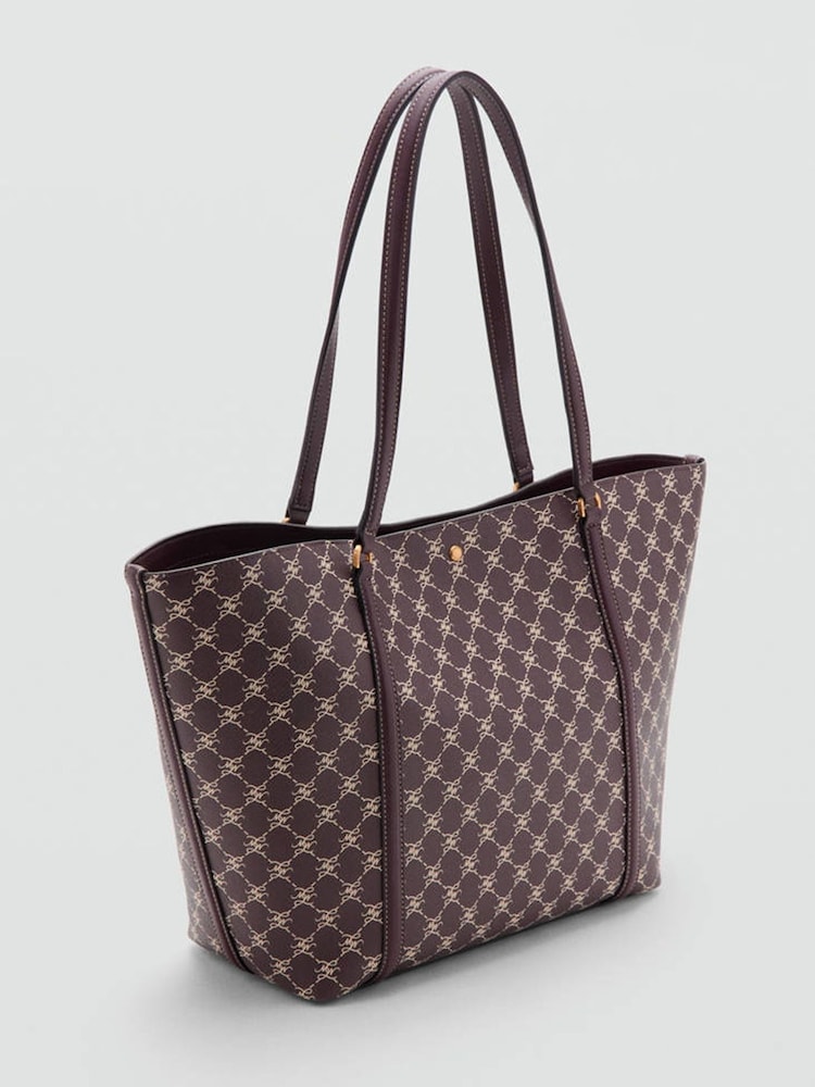 Mango Red Monogram Printed Tote Bag - Image 2 of 4