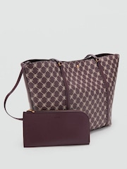 Mango Red Monogram Printed Tote Bag - Image 3 of 4