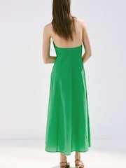 Mango Green Halter Neck Midi Dress - Image 2 of 7