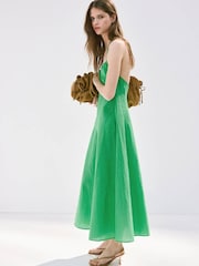 Mango Green Halter Neck Midi Dress - Image 3 of 7