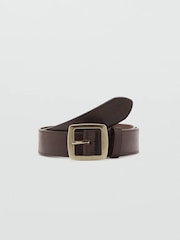 Mango Brown Brushed Gold Buckle Belt - Image 1 of 4