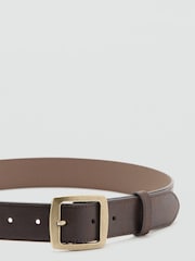 Mango Brown Brushed Gold Buckle Belt - Image 2 of 4