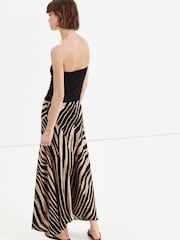 Mango Black Asymmetric Printed Midi Skirt - Image 2 of 7