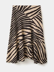 Mango Black Asymmetric Printed Midi Skirt - Image 5 of 7