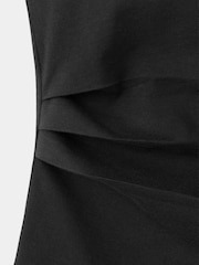 Mango Black Slash Neckline Cinched Waist Top - Image 7 of 7