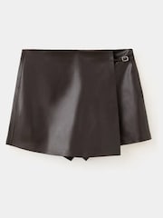 Mango Brown Faux Leather Skort - Image 5 of 7