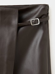 Mango Brown Faux Leather Skort - Image 6 of 7