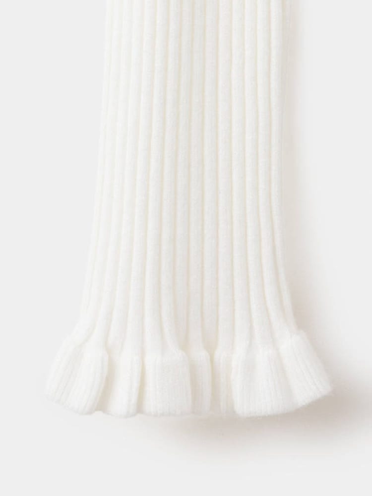Mango Cream Scoop Neckline Frill Trim Cardigan - Image 7 of 7