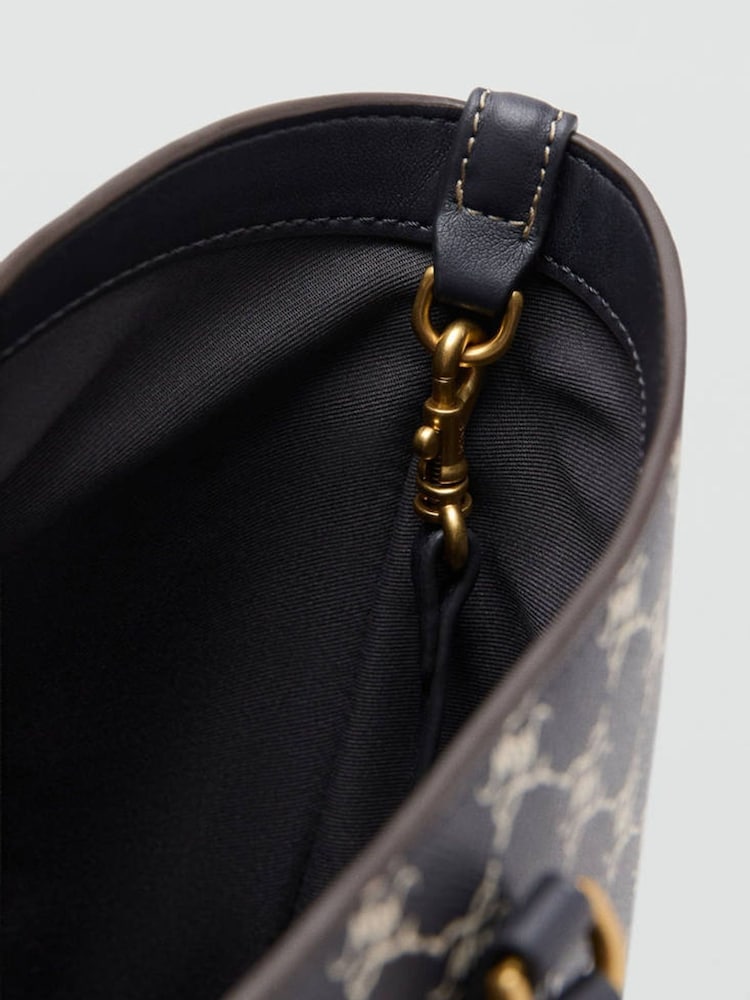 Mango Blue Monogram Printed Tote Bag - Image 4 of 4