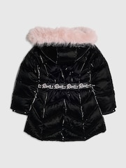 River Island Black Back To School Hi Shine Padded Coat - Image 2 of 5