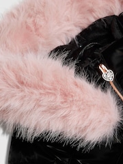 River Island Black Back To School Hi Shine Padded Coat - Image 3 of 5