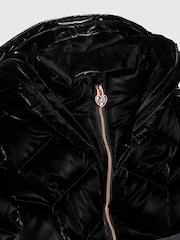 River Island Black Back To School Hi Shine Padded Coat - Image 5 of 5