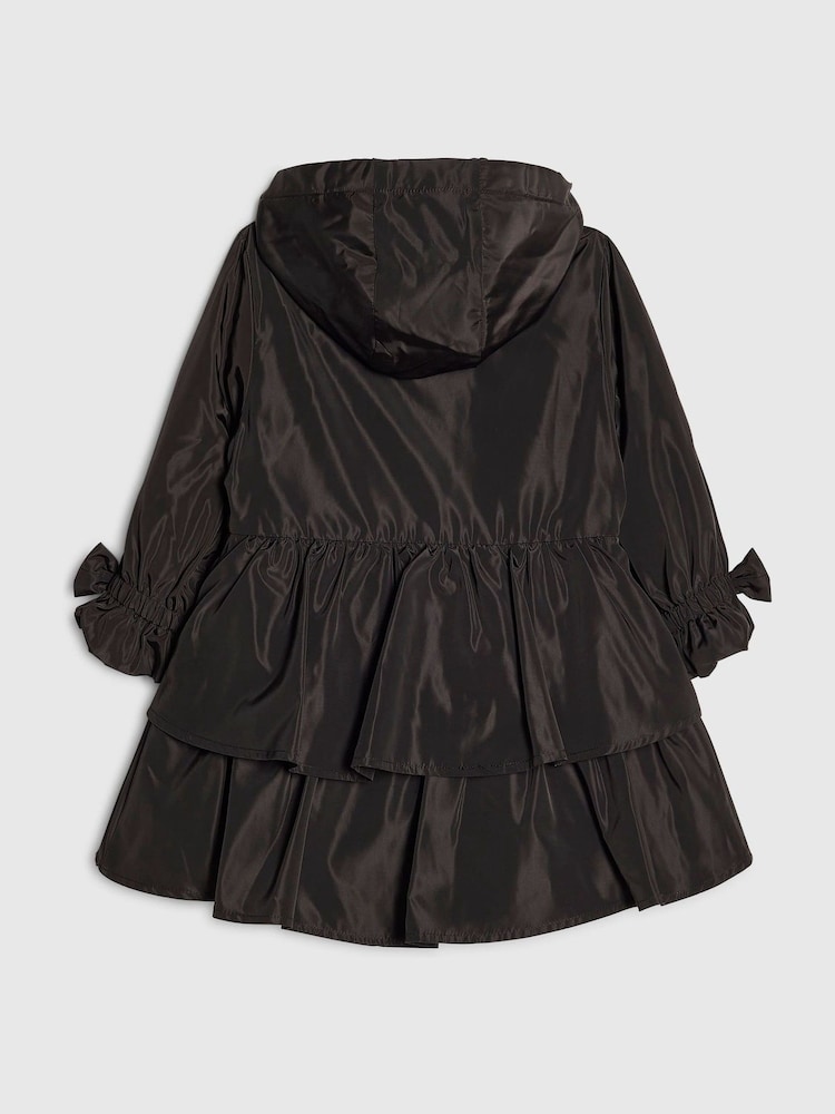 River Island Black Frill Bow Raincoat - Image 2 of 4