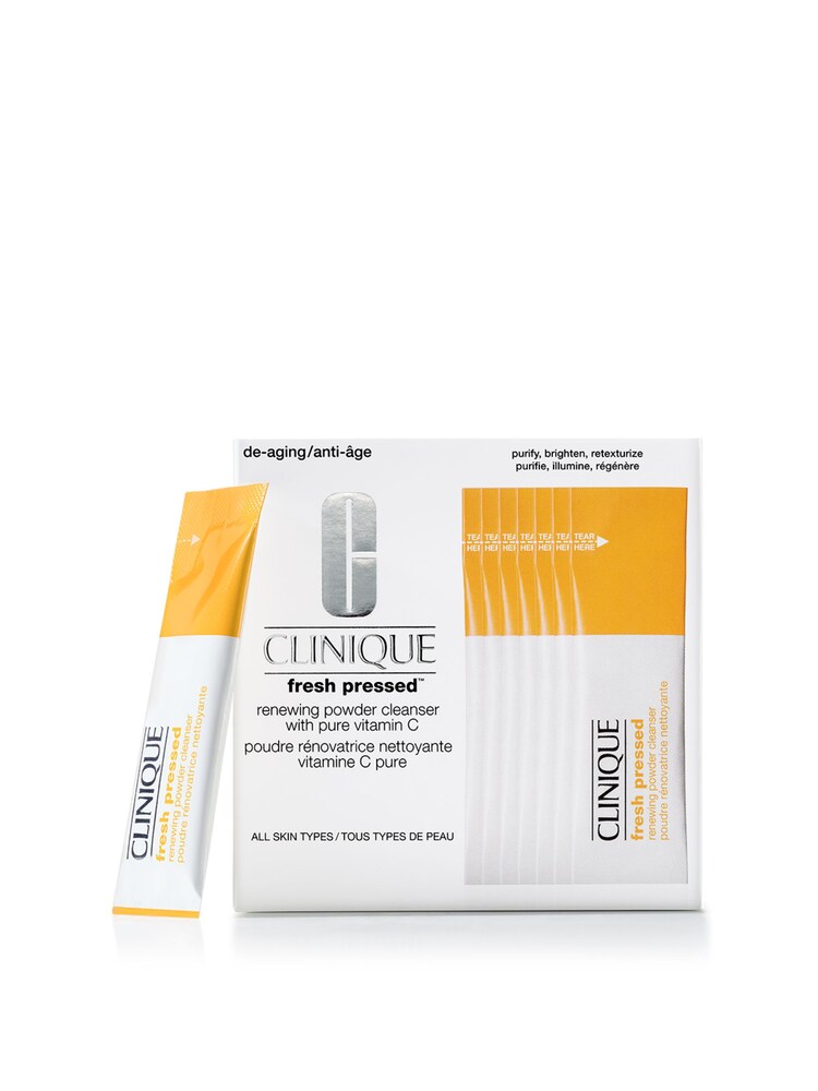 Clinique Fresh Pressed Renewing Powder Cleanser with Pure Vitamin C, 28 x 0.5g Sachets - Image 1 of 5 Clinique Fresh Pressed Renewing Powder Cleanser with Pure Vitamin C, 28 x 0.5g Sachets - Image 1 of 5