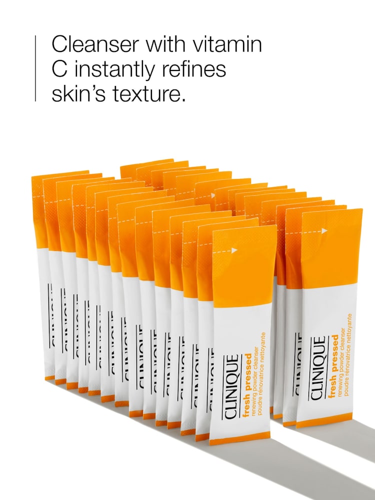 Clinique Fresh Pressed Renewing Powder Cleanser with Pure Vitamin C, 28 x 0.5g Sachets - Image 2 of 5