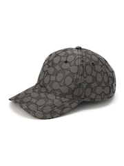 COACH Grey Signature C Jacquard Baseball Hat - Image 1 of 4