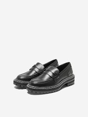 ONLY Black Faux Leather Chunky Sole Loafer - Image 1 of 5
