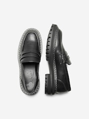 ONLY Black Faux Leather Chunky Sole Loafer - Image 3 of 5