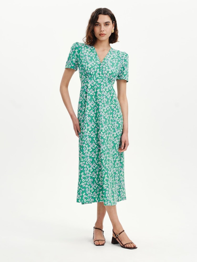 Verde cu margarete - Rochie midi Finery Nieve - Imaginea 1 din 4