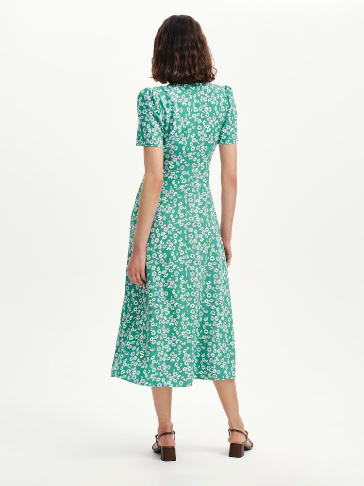 Verde cu margarete - Rochie midi Finery Nieve - Imaginea 2 din 4
