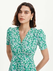 Verde cu margarete - Rochie midi Finery Nieve - Imaginea 3 din 4