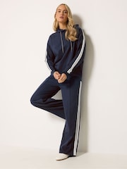 Azul - Long Tall Sally Side Tape Wide Leg Joggers - Imagen 1 de 6