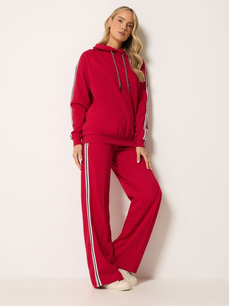 Rojo - Long Tall Sally Side Tape Wide Leg Joggers - Imagen 1 de 6