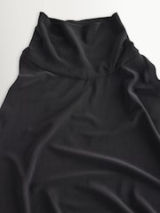 Norma Kamali Black Halter Turtle Neck Side Slit Maxi Dress - Image 8 of 10