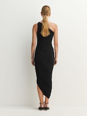 Norma Kamali Black Diana One Shoulder Midi Dress - Image 4 of 10