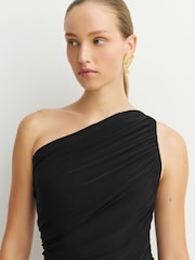 Norma Kamali Black Diana One Shoulder Midi Dress - Image 5 of 10