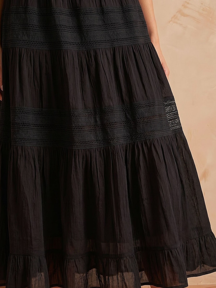 Roman Black Lace A Line Midi Skirt - Image 5 of 5 Roman Black Lace A Line Midi Skirt - Image 5 of 5