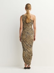 Norma Kamali Brown Diana One Shoulder Midi Dress - Image 2 of 10