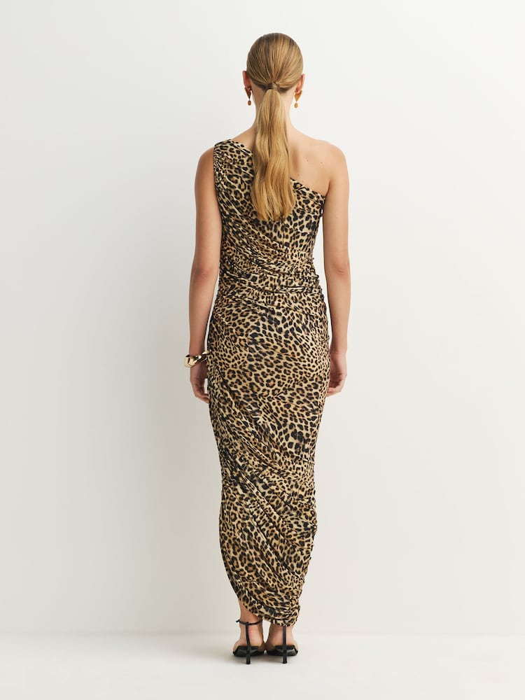 Norma Kamali Brown Diana One Shoulder Midi Dress - Image 2 of 10