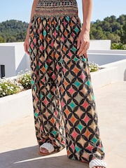 Roman Pink Abstract Palazzo Trousers - Image 1 of 4