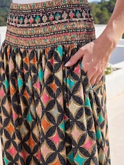 Roman Pink Abstract Palazzo Trousers - Image 4 of 4