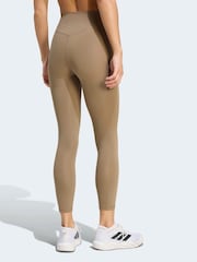 adidas Cream Optimé Essentials No Front Rise Seam 7/8 Leggings - Image 2 of 7