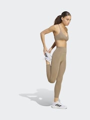 adidas Cream Optimé Essentials No Front Rise Seam 7/8 Leggings - Image 3 of 7