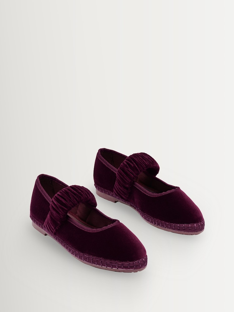 Flabelus Red Wine Velvet Mafalda Ballet Flats - Image 2 of 3 Flabelus Red Wine Velvet Mafalda Ballet Flats - Image 2 of 3