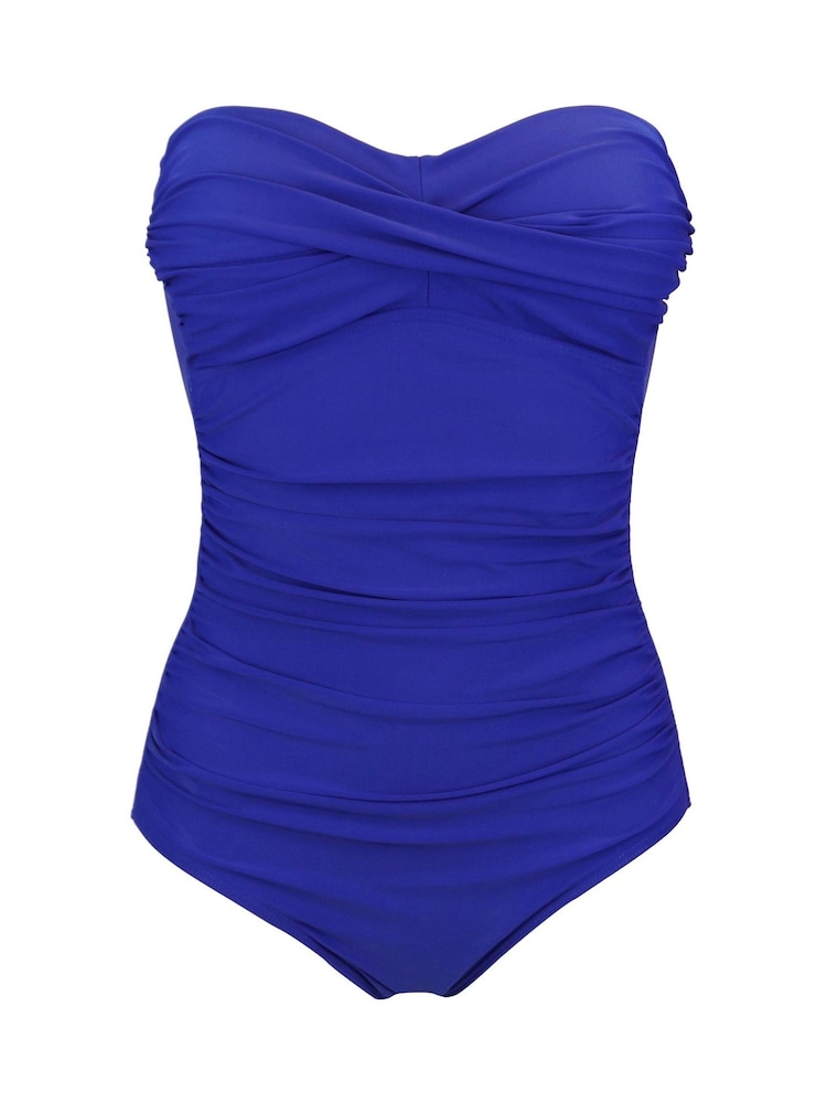 Pour Moi Blue Santa Monica Removable Straps Tummy Control Swimsuit - Image 4 of 4 Pour Moi Blue Santa Monica Removable Straps Tummy Control Swimsuit - Image 4 of 4