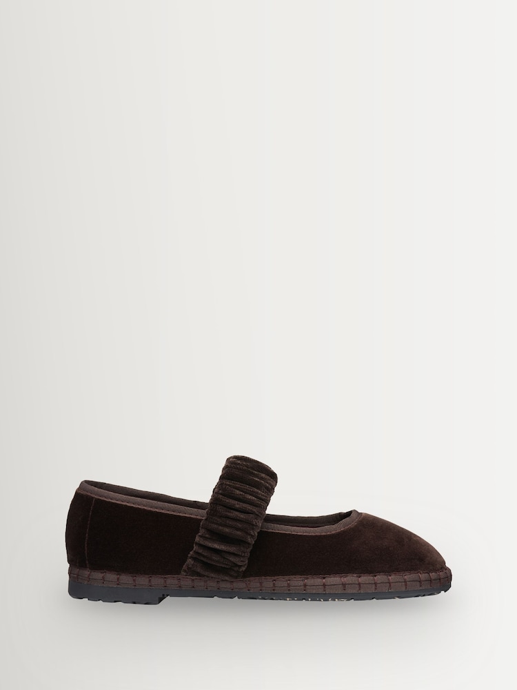 Flabelus Brown Truffle Velvet Mafalda Ballet Flats - Image 1 of 4 Flabelus Brown Truffle Velvet Mafalda Ballet Flats - Image 1 of 4