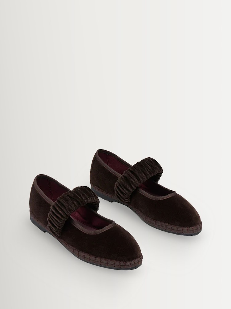 Flabelus Brown Truffle Velvet Mafalda Ballet Flats - Image 2 of 4 Flabelus Brown Truffle Velvet Mafalda Ballet Flats - Image 2 of 4