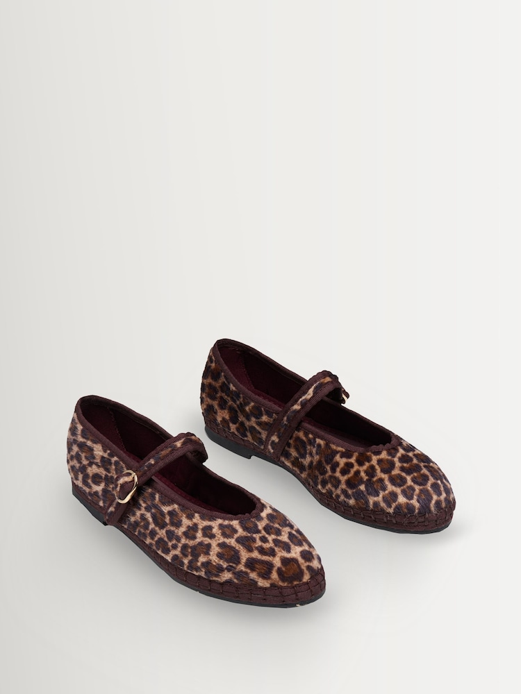 Flabelus Cheetah Pierre Ponyhair Effect Leopard Print Mary Jane Ballet Flats - Image 2 of 3 Flabelus Cheetah Pierre Ponyhair Effect Leopard Print Mary Jane Ballet Flats - Image 2 of 3
