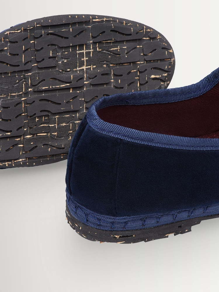 Flabelus Blue Molly Velvet Mary Jane Ballet Flats - Image 3 of 3 Flabelus Blue Molly Velvet Mary Jane Ballet Flats - Image 3 of 3