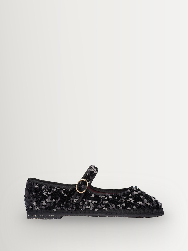 Flabelus Black The Little Prince Sequin Mary Jane Ballet Flats - Image 1 of 4 Flabelus Black The Little Prince Sequin Mary Jane Ballet Flats - Image 1 of 4