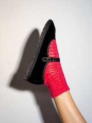 Flabelus Black Antonia Velvet Mary Jane Ballet Flats - Image 10 of 11