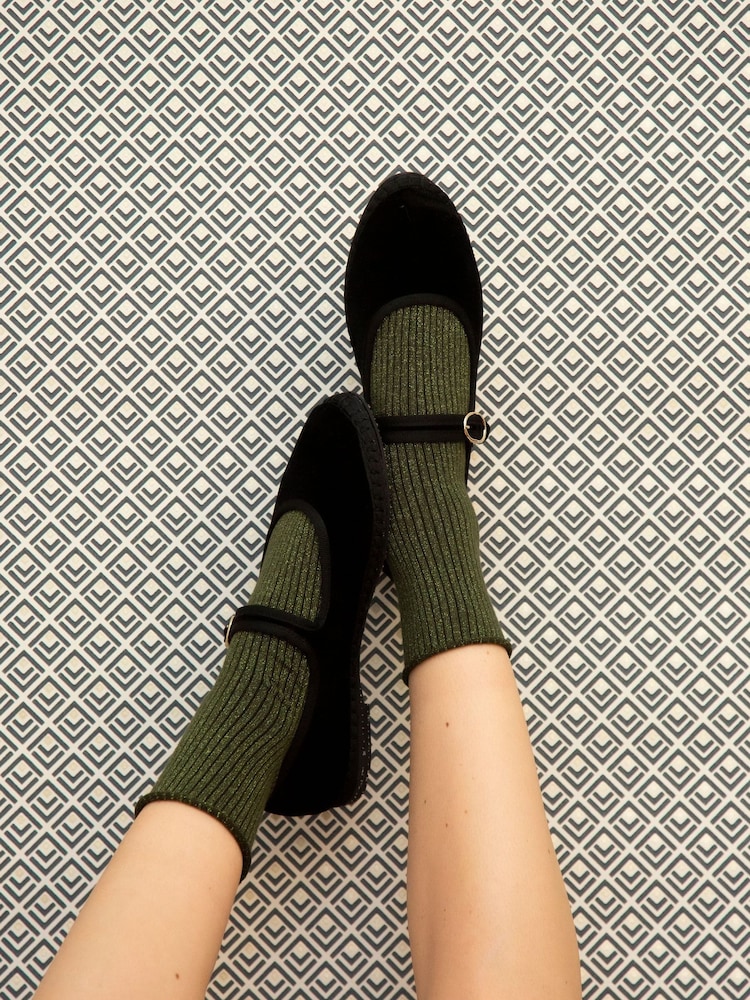 Flabelus Black Antonia Velvet Mary Jane Ballet Flats - Image 11 of 11 Flabelus Black Antonia Velvet Mary Jane Ballet Flats - Image 11 of 11