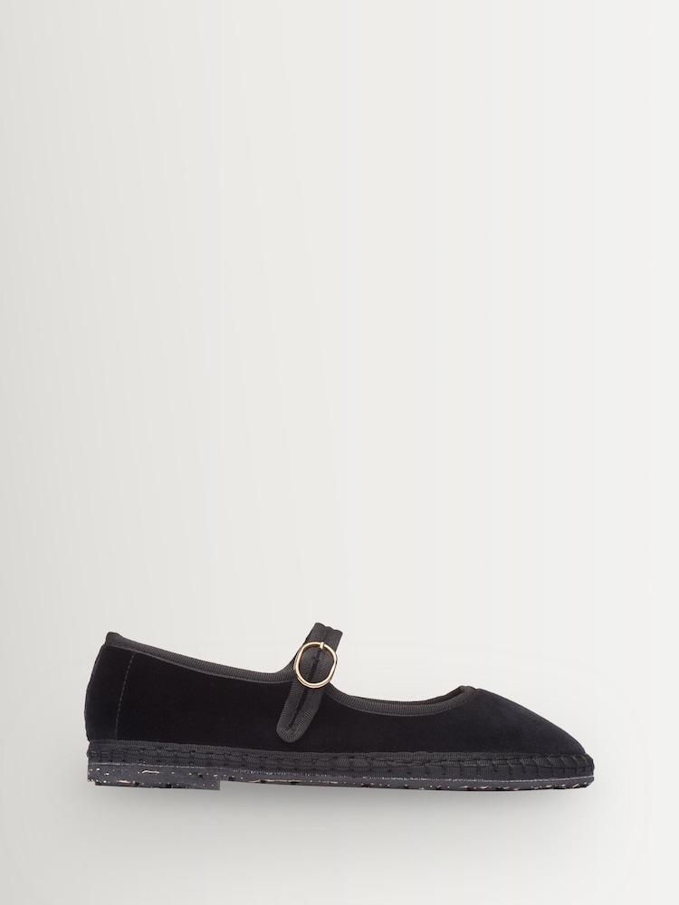 Flabelus Black Antonia Velvet Mary Jane Ballet Flats - Image 2 of 11 Flabelus Black Antonia Velvet Mary Jane Ballet Flats - Image 2 of 11